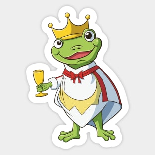 King Frog with golden cup Sticker